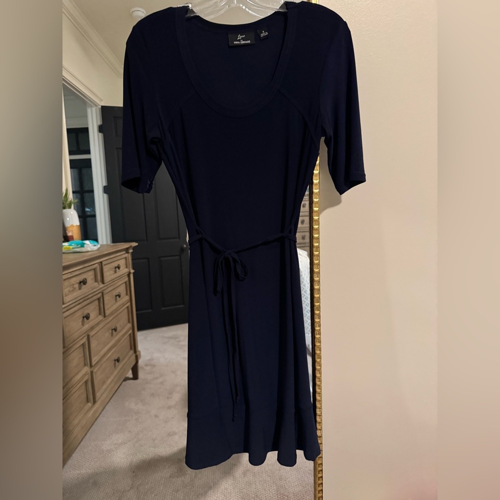 Nina Leonard Midnight Blue Midi Dress
